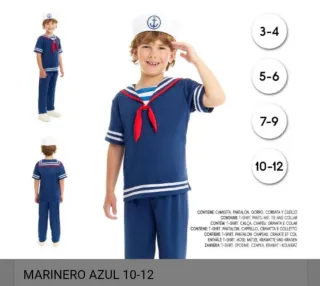 Disfraz Marinero Azul Niño Talla 10-12