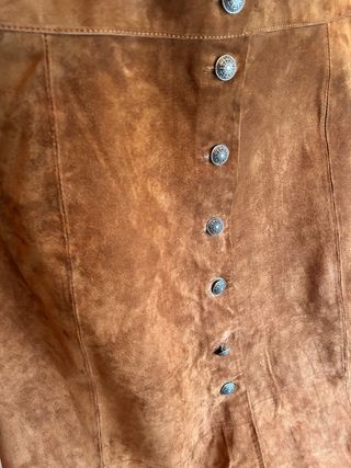 Falda Zara ante botones marrón