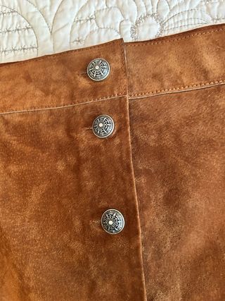 Falda Zara ante botones marrón