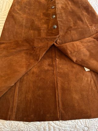 Falda Zara ante botones marrón