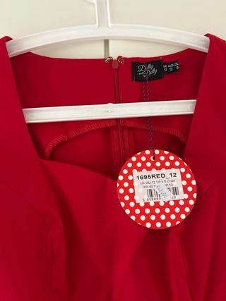 Vestido Rojo Estilo Retro Talla 40