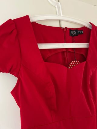 Vestido Rojo Estilo Retro Talla 40