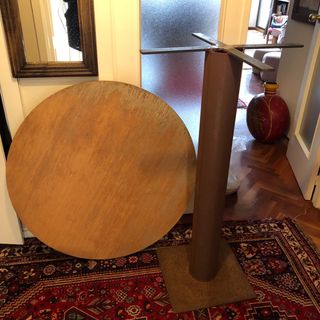 Pie de mesa alto hierro envejecido + tablero