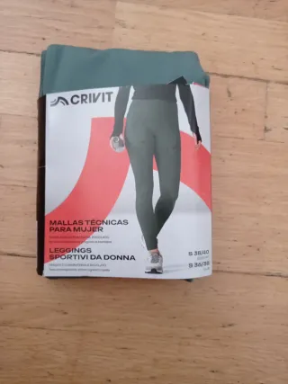Mallas técnicas Crivit mujer S verde