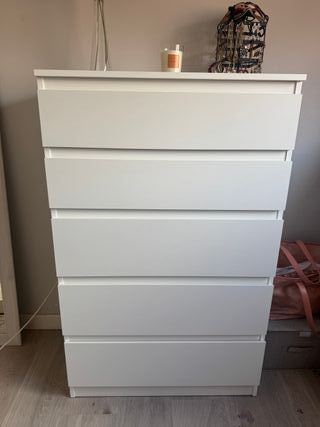 Cómoda Ikea KULLEN 5 cajones blanca 112x70x40cm