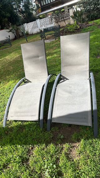 2 Tumbonas Piscina Aluminio no pesan nada