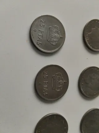 lote 16 Monedas 25 Pesetas Juan Carlos I