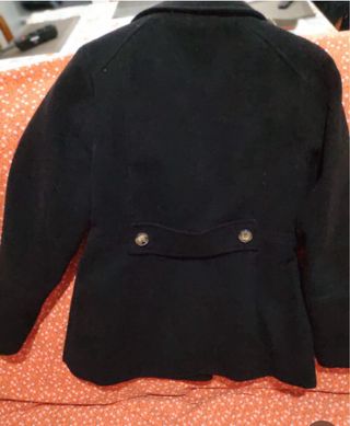 Abrigo cruzado negro Zara Talla M