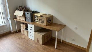 Escritorio madera y metal