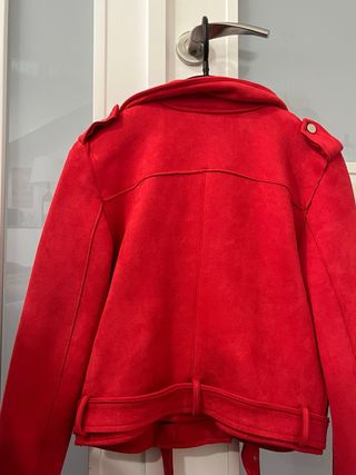 Chaqueta de ante roja