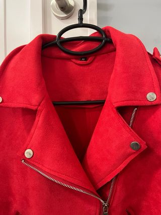 Chaqueta de ante roja