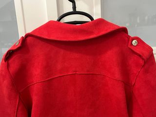 Chaqueta de ante roja
