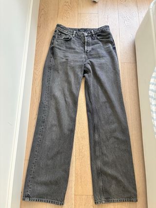 Massimo Dutti Jeans Gris Tiro Medio