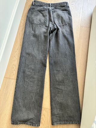 Massimo Dutti Jeans Gris Tiro Medio