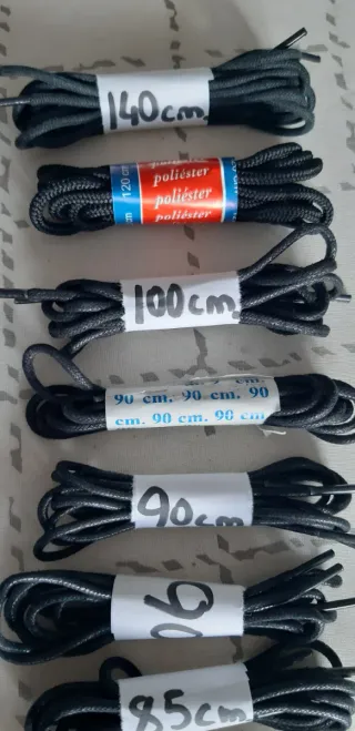 Cordones para zapatos negros (varias medidas)