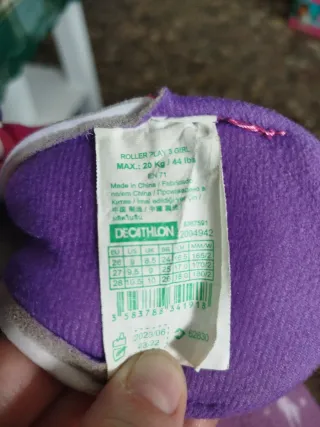 Patines rosas y morados talla ajustable