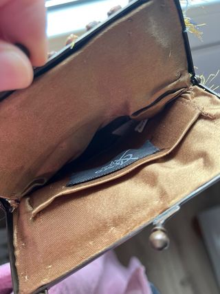 Bolso fiesta vintage marrón y dorado