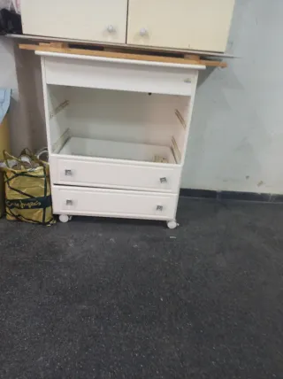 Mueble cocina con ruedas y encimera