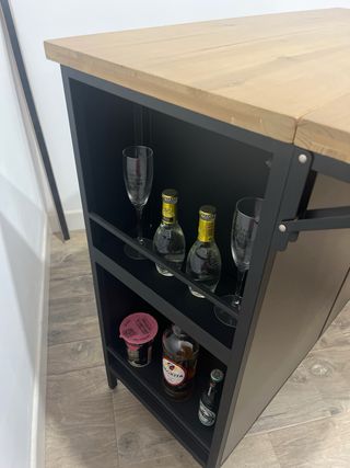 Isla de cocina Harvey madera y metal