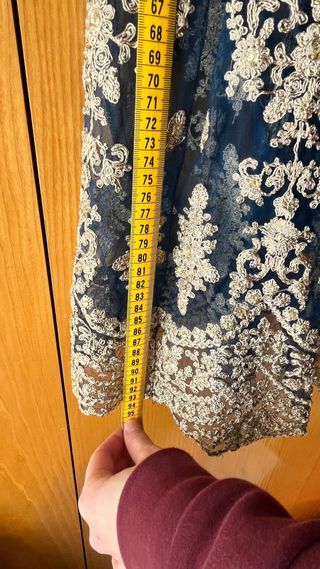 Lehenga choli Vestido India Elegante Azul y Dorado