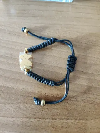 Pulsera Nueva de Tous negra y dorada