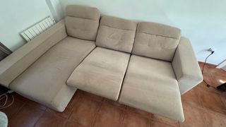 Chaiselongue beige tela