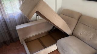 Chaiselongue beige tela