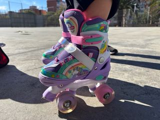 Patines 4 Ruedas Niña Unicornio Violeta