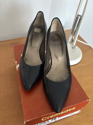 Zapatos de piel Cremades T.36 Azul Marino