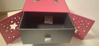 Mini joyero rosa con estrellas de madera y cartón