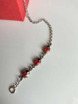 Bracciale argento 925 coccinelle portafortuna