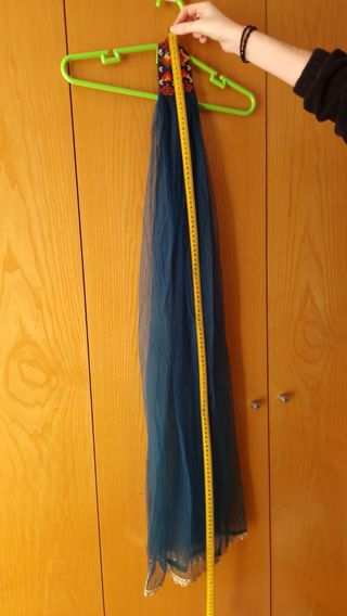 Lehenga Choli Pantalón India Azul Bordado