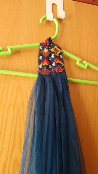 Lehenga Choli Pantalón India Azul Bordado