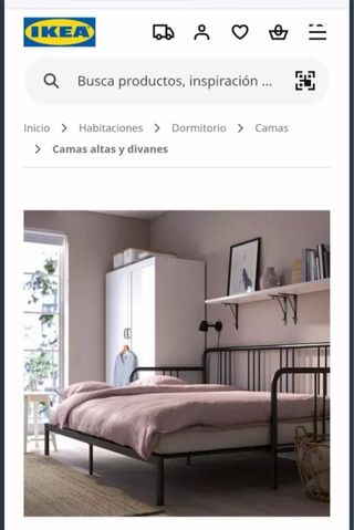 Diván Extensible FYRESDAL Negro Ikea