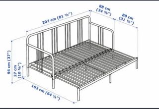 Diván Extensible FYRESDAL Negro Ikea