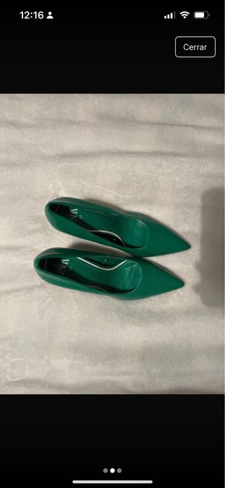Zapatos de tacón Zara T37 verdes