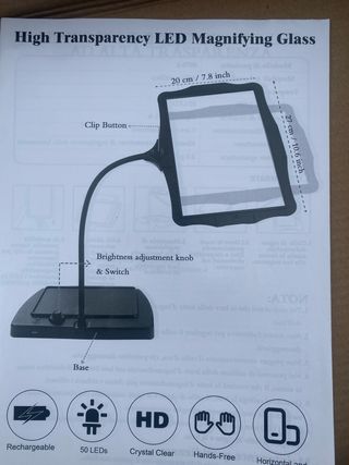 Lámpara LED de escritorio con lupa (Marc. referref