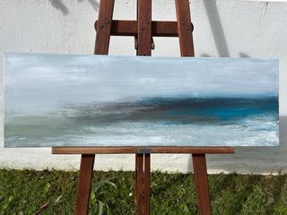 Cuadro paisaje marino acrílico texturizado.