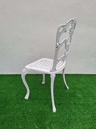 Juego de 6 Sillas de Aluminio Fundido Blancas