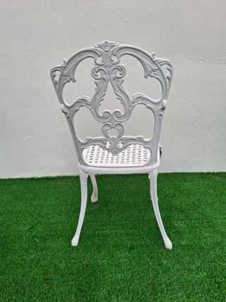 Juego de 6 Sillas de Aluminio Fundido Blancas