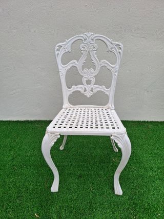 Juego de 6 Sillas de Aluminio Fundido Blancas