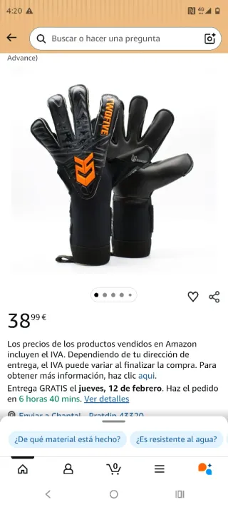 Dos pares de guantes Portero Twofive Gigagrip (T7)