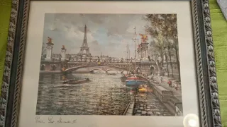 Láminas de París con marco de madera