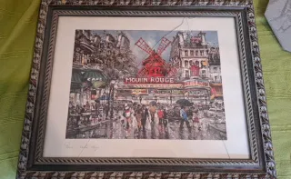 Láminas de París con marco de madera