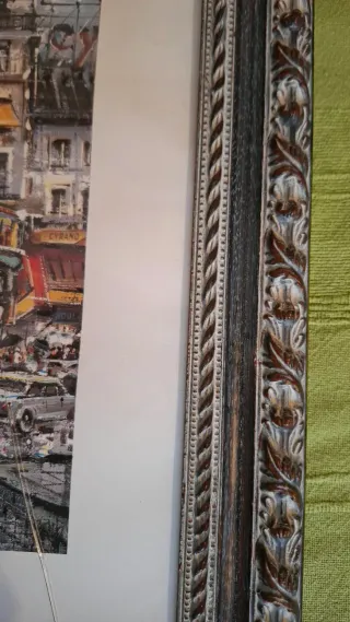 Láminas de París con marco de madera