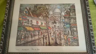 Láminas de París con marco de madera