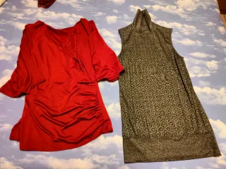 Blusas fiesta dorada y roja