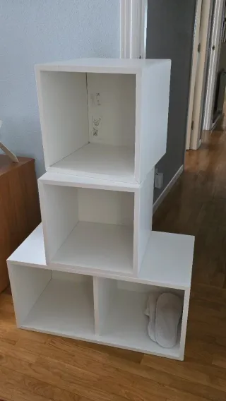 4 Cubos de almacenaje blancos