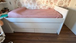 Cama nido madera blanca 2 cajones