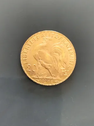 Moneda Oro 20 Francos Gallo 1914